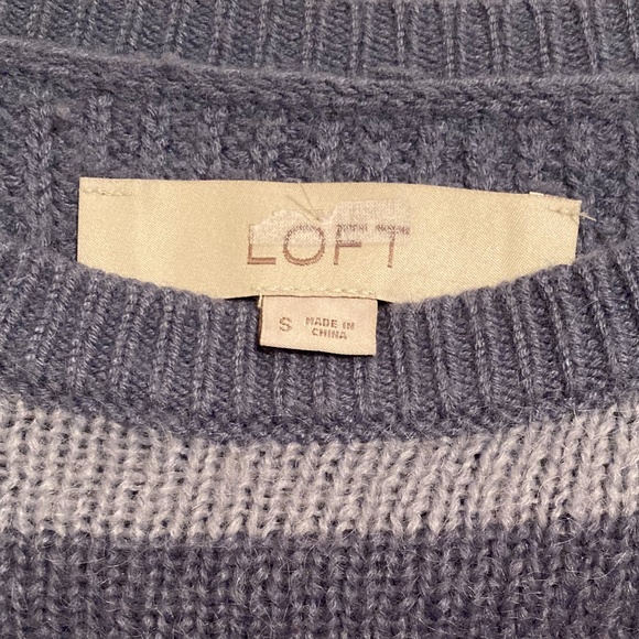 Loft Blue Striped Wool Sweater - Picture 2 of 2